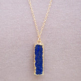 LONG STONE PENDANT NECKLACE (TURQUOISE or LAPIZ)