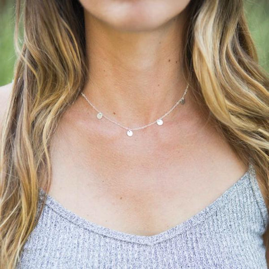 CIRCLE DISC MULTI-CHARM NECKLACE