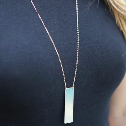 LONG GOLD BAR NECKLACE