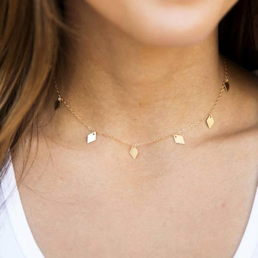 GOLD DIAMOND CHARM NECKLACE