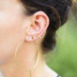 DOUBLE STUD CHAIN EARRING