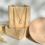IN PARALLEL: SQUARE HAMMERED CHARM NECKLACE (S)