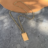 RECTANGLE HAMMERED NECKLACE (L)