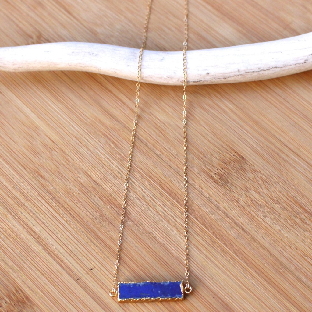 Lapis deals bar necklace