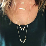 DIAMOND DANGLE CHARM NECKLACE (single OR set of 2)