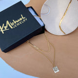 IN PARALLEL: SQUARE HAMMERED CHARM NECKLACE (S)