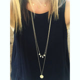 LONG BRUSHED DISC NECKLACE