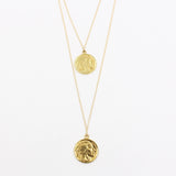 layered coin necklace silver or gold