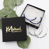 SKY BEADED HOOPS