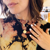 mini link tag necklace gold