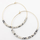 SKY BEADED HOOPS