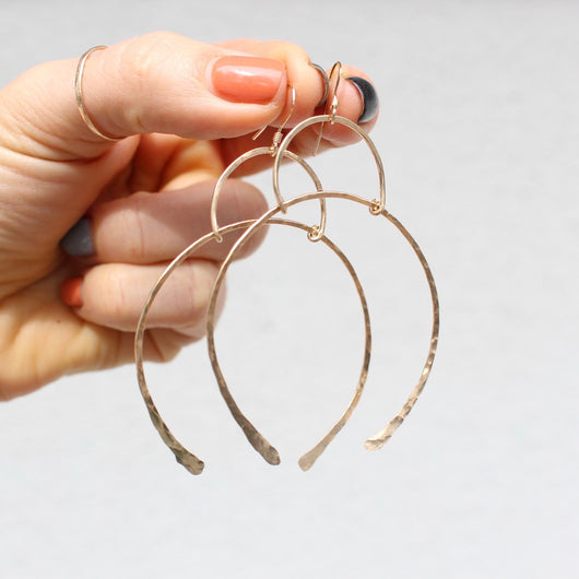 wishbone earrings gold hoops