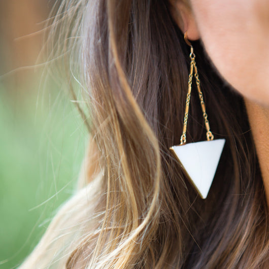 TRIANGLE STONE EARRINGS