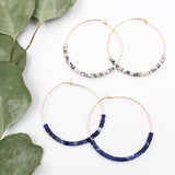 SKY BEADED HOOPS