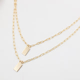 mini link tag necklace gold