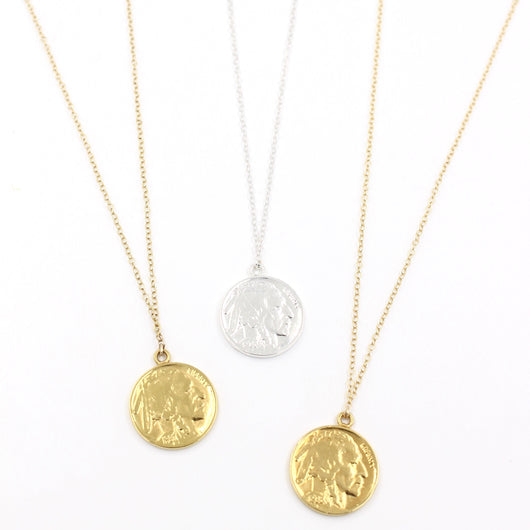 layered coin necklace silver or gold