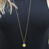 LONG BRUSHED DISC NECKLACE