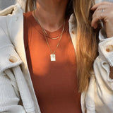 RECTANGLE HAMMERED NECKLACE (L)