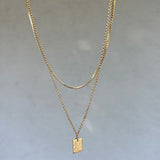 IN PARALLEL: SQUARE HAMMERED CHARM NECKLACE (S)