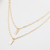 mini link tag necklace gold 